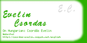 evelin csordas business card